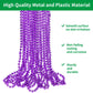 ZZYFGH 33'' 7mm Metallic Purple Bead Necklace Bulk, Mardi Gras Round Beaded Necklaces for Party Favors Costume Necklace (12 Pcs)