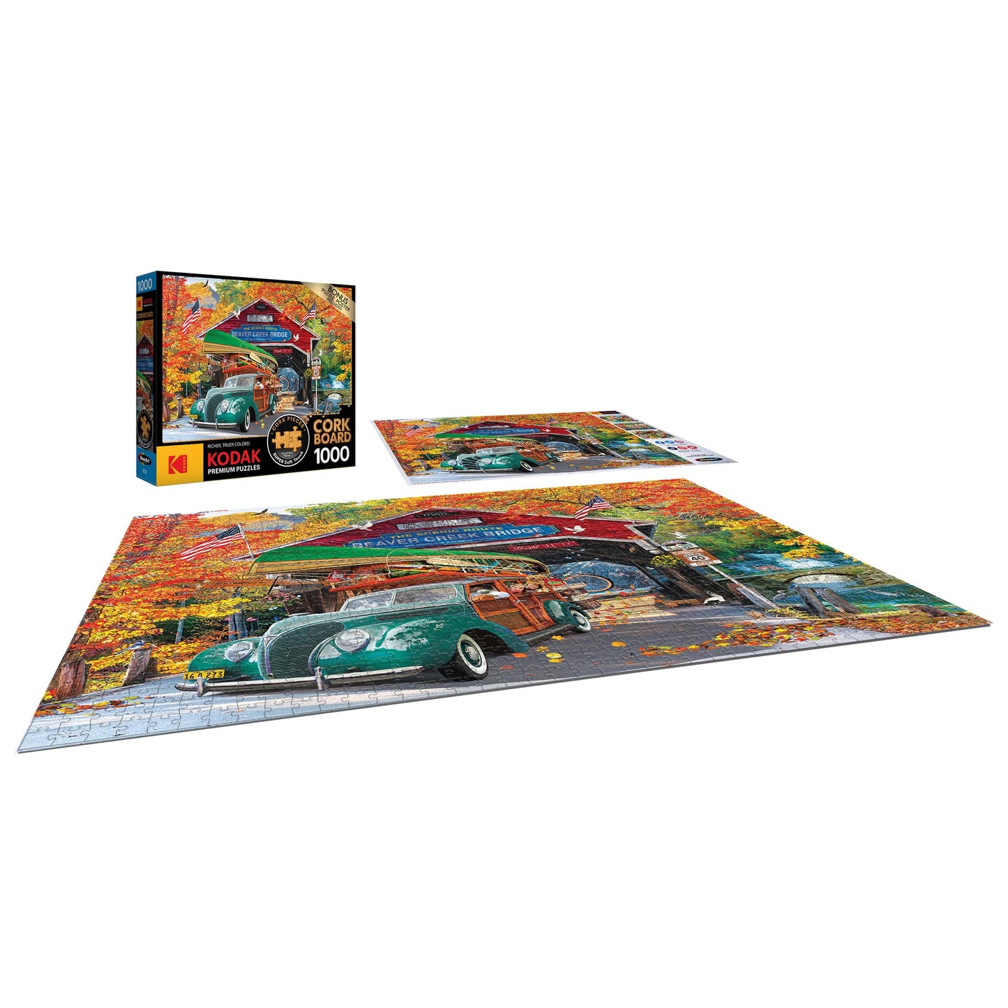Roseart - Kodak Premium Cork - Covered Bridge - 1000 Piece Jigsaw Puzzle For Adults