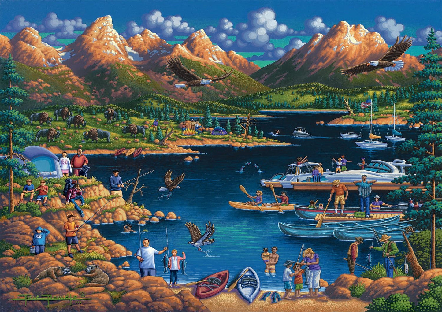 Buffalo Games - Eric Dowdle - Grand Teton - 300 Piece Jigsaw Puzzle For Adults -Challenging Puzzle Perfect For Game Nights - Finished Size Is 21.25 X 15.00