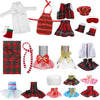 Jerify 24 Pcs Christmas Elf Doll Accessories Set Include Skirts White Bathrobe Plaid Sleeping Bag Fluffy Vest Scarf Stockings Eye Mask Glasses Kitchen Apron And Hat For Christmas Elf Doll Outfit