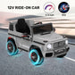 Anpabo Licensed Mercedes-Benz G63 Car For Kids, 12V Ride On Car W/Parent Remote Control, Low Battery Voice Prompt, Led Headlight, Music Player & Horn, Soft Start, Kids Electric Vehicle, Grey