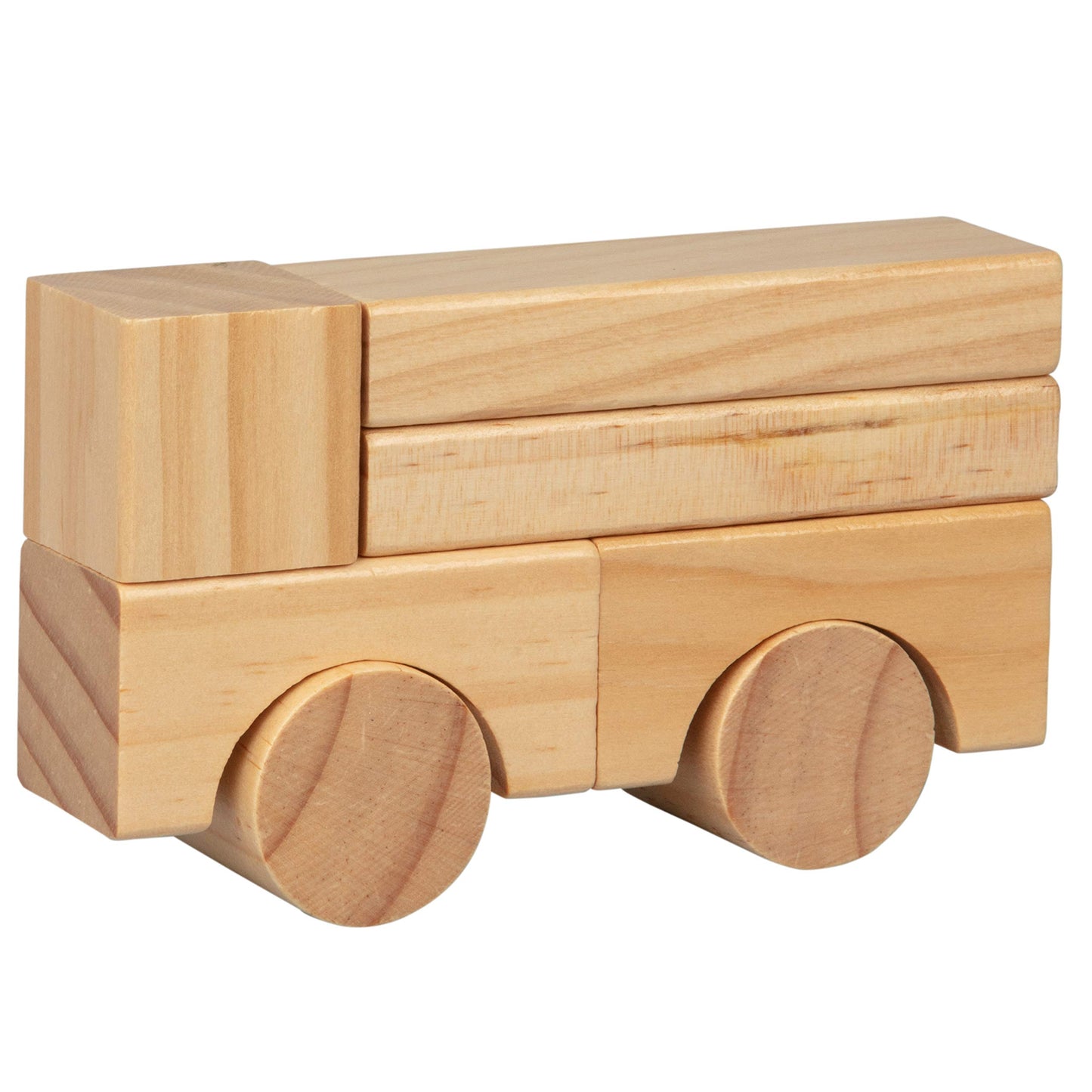 Wooden Blocks Set - 100 Pc Natural Colored Wood Building Block Toys- 100% Real Wood, 14 Different Shapes, Great Gift For Kids Or School Project, Hands On Indoor Activity Play- Build, Stack And Create