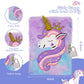 Homicozy Unicorn Diary For Girls With Lock And Keys,Tie-Dye Fuzzy Journal For Kids With 160 Lined Pages,Fluffy Secret Notebook F