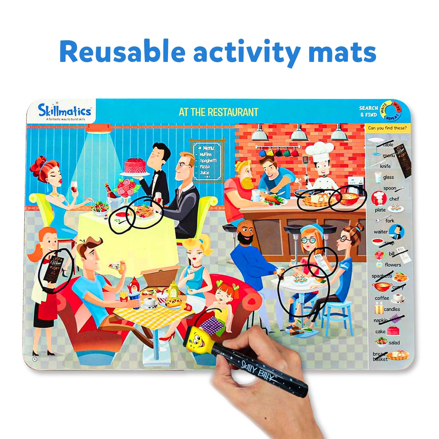 Skillmatics Search And Find Educational Game - Reusable Preschool Learning Activities, Perfect For Toddlers & Kids Who Love Toys, Art & Crafts, Builds Vocabulary, Gifts For Ages 3, 4, 5, 6