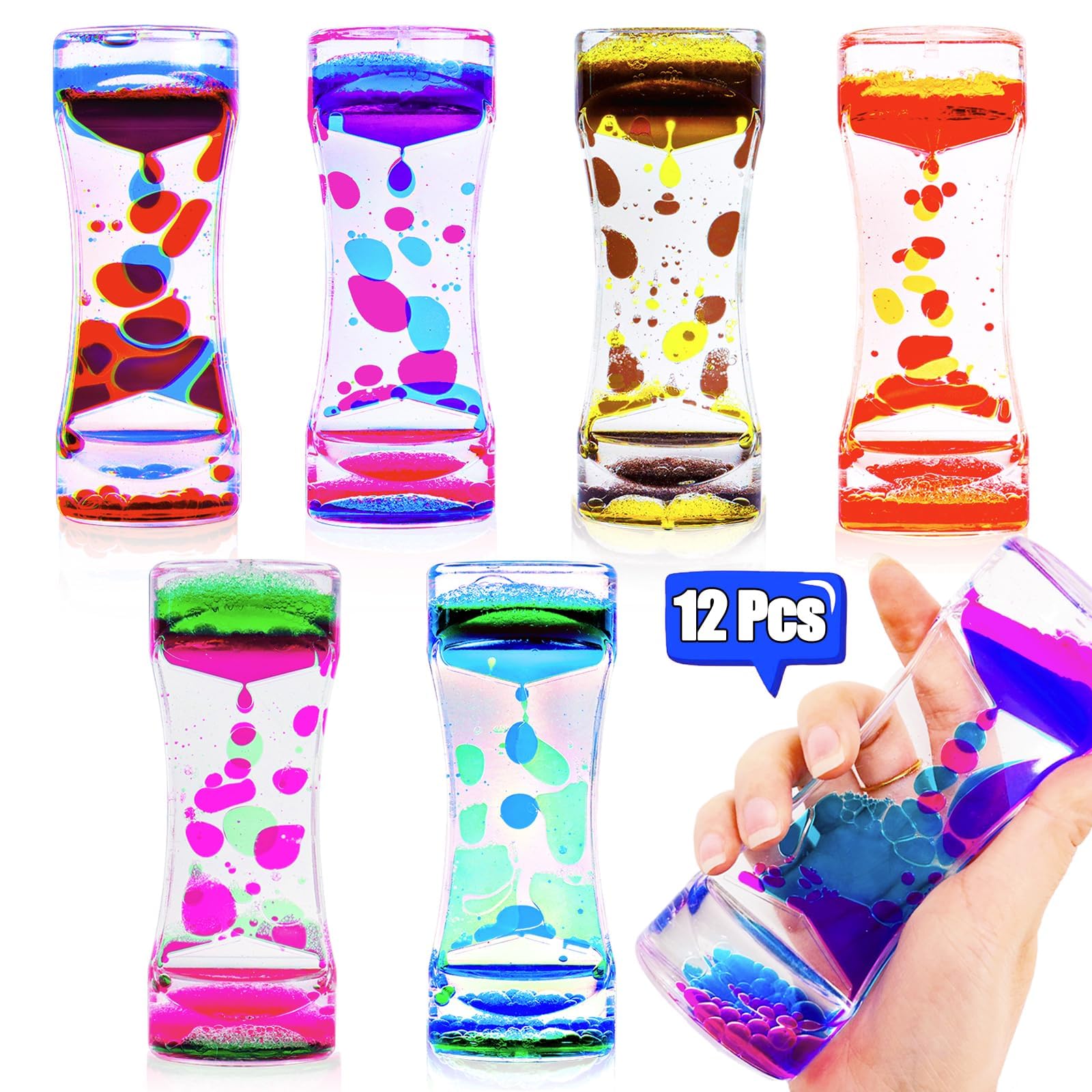 Tgiqrove Liquid Motion Bubbler Sensory Toys, Liquid Timer Anxietycalming Toys For Kids Adults, Party Favors, Classroom Prizes Ea