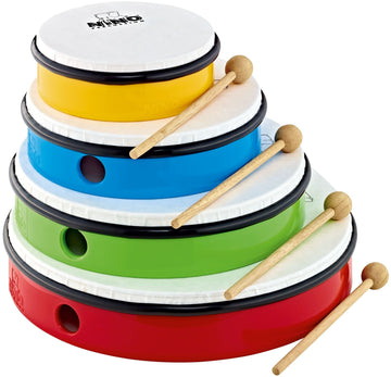 Nino Percussion 4-Piece Hand Drum Set With 6'-12' Sizes-Not Made In China-Includes Mallets And Bag, 2-Year Warranty (Ninoset6)