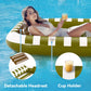 Pool Wave Inflatable Pool Lounger Floats  80 x 66 Large Tanning Bed for mature-themed Kids  Outdoor Sun Bathing Floating Blow up Raft W/Pillow  Spray Water Mat  Summer Beach Lake Family Party Gift - Green