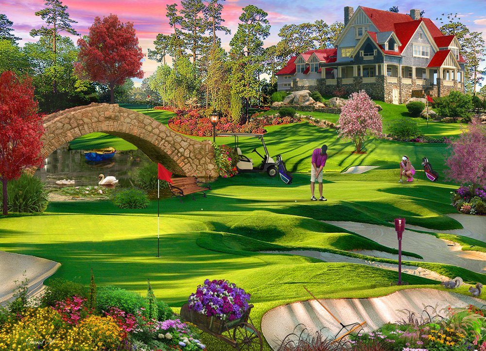 Vermont Christmas Company 1000 Piece Golfer's Paradise Jigsaw Puzzle - Cardboard, VC1064