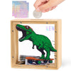 Piggy Bank For Kids, Wooden Money Coin Bank For Boys And Girls, Dinosaur Unicorn Piggy Banks With Diy Stickers For Birthday, Easter Gifts (Green)