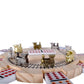 RNK Gaming Double 12 Mexican Train Dominoes Set with Wooden Hub, 8 Metal Trains, Aluminum Case, Multi-Color Dots