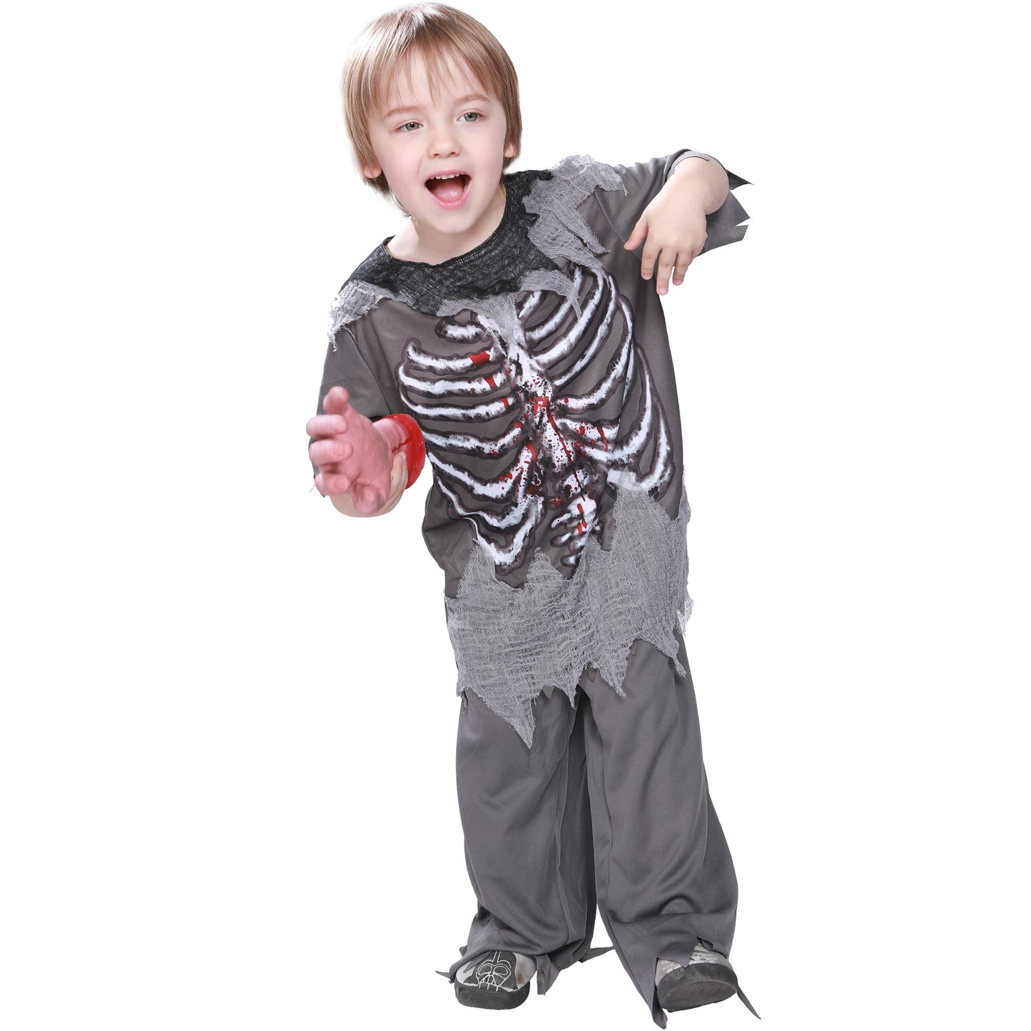 Eraspooky Skeleton Bloody Zombie Boy Costume Horror Halloween Kids Fancy Dress Outfit (Small)