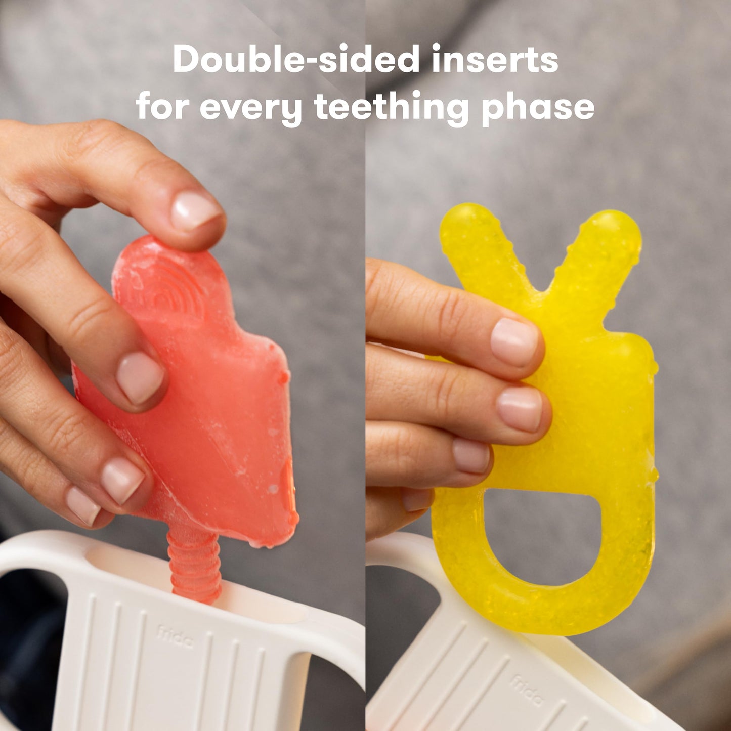 Frida Baby 4-in-1 Silicone Teething Toy, BPA-Free, White, 1 Count, Model 106, Soothes Gums, Perfect for Easter Basket Stuffer