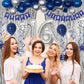 16Th Birthday Decorations For Boys And Girls Blue Silver, Happy 16Th Birthday Decorations Banner Birthday Balloons Number 16 Tab