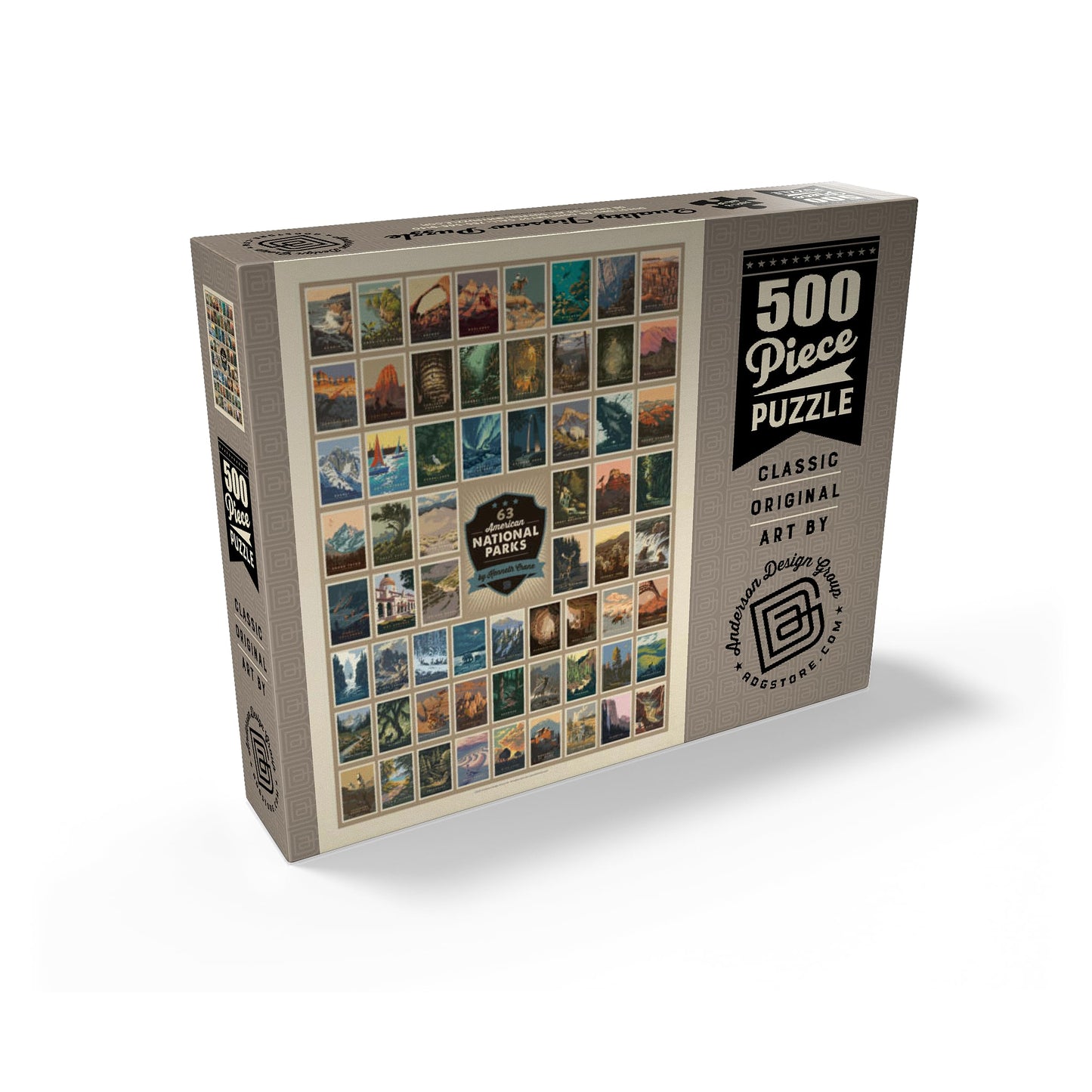 MyPuzzle.com 63 American National Parks Vintage Poster Jigsaw Puzzle - 500 Pieces, Cardboard