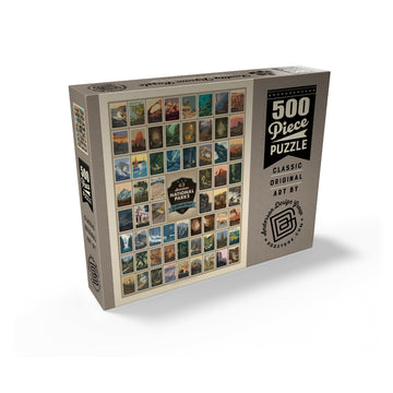 MyPuzzle.com 63 American National Parks Vintage Poster Jigsaw Puzzle - 500 Pieces, Cardboard