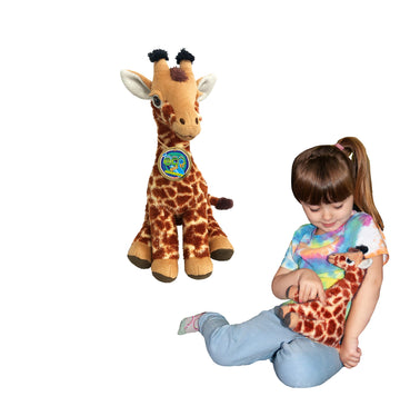 Ecobuddiez - Giraffe From Deluxebase. 9-Inch Sustainable Plush Animal From Recycled Materials, Eco-Friendly Soft Stuffed Toy, Ch
