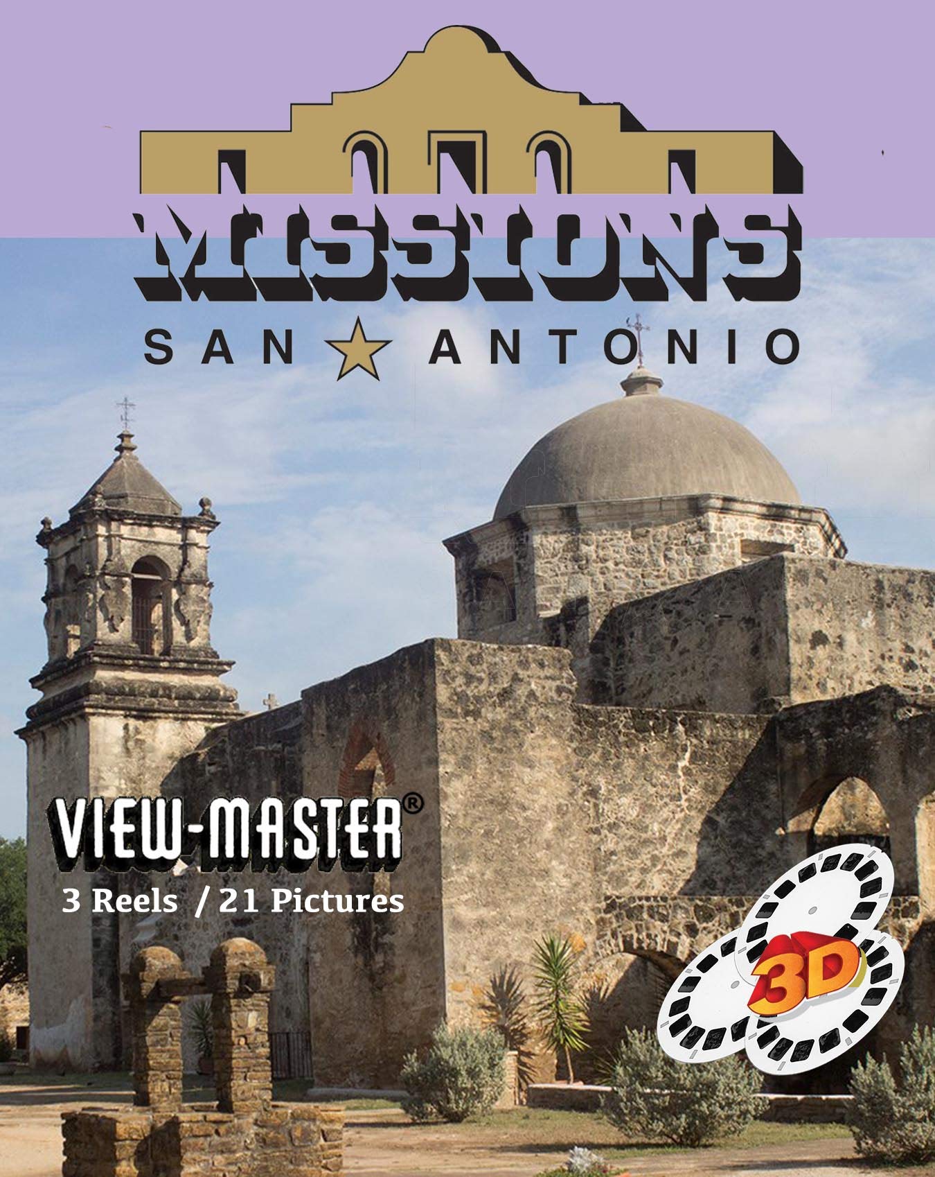 San Antonio Missions - Viewmaster - 3 Reel Set - 21 3D Images