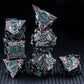 Kerwellsi 7Pcs Metal Dnd Dice Set D&D With Gift Box, Nature Vines Leaf Polyhedral Dungeons And Dragons D And D Dice, Handmade Bl