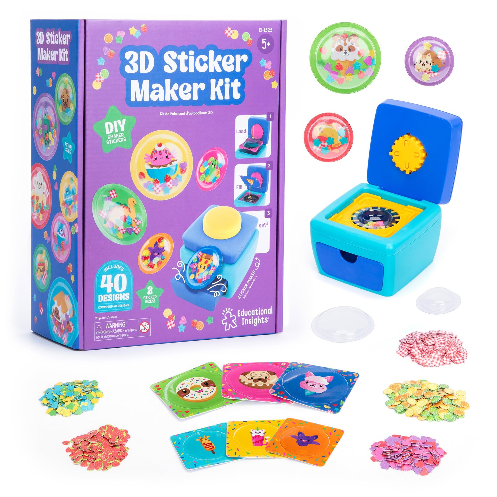 Educational Insights 3D Sticker Maker Kit - Craft Kit for Kids, Mess Free Activity, Make Your Own Sticker Machine, DIY Puffy Sti