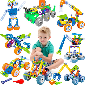 Moontoy 11 In 1 Stem Toys For 4 5 6 7 8+ Year Old Boy Birthday Easter Gift 175 Pcs Building Toys For Kids Ages 4-8 5-7 6-8 4-6 Erector Set Educational Blocks Construction Stem Activities Creative Game