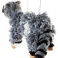 Artisan Owl Raccoon Marionette Puppet - Soft Yarn Body with Wooden Feet, Detachable Strings