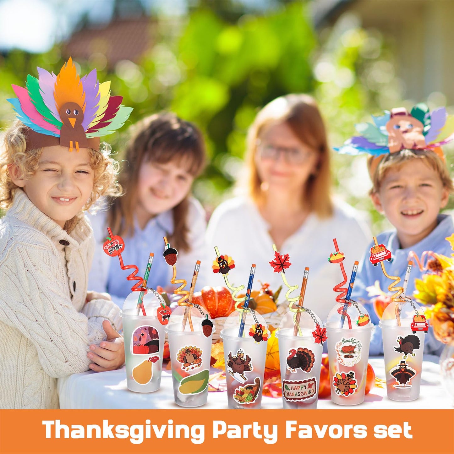 Seenelling 194 Pcs Thanksgiving Classroom Gifts Bulk for Students Kids Fall Party Favors School Stationery Set Thanksgiving Esse