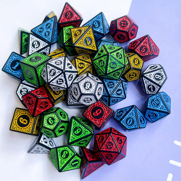 35Pieces DND Dice Set| Carving Dice Polyhedral Dice Set for Board Game