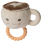 Mary Meyer Sweet Soothie Soft Baby Rattle With Teether Ring, Latte