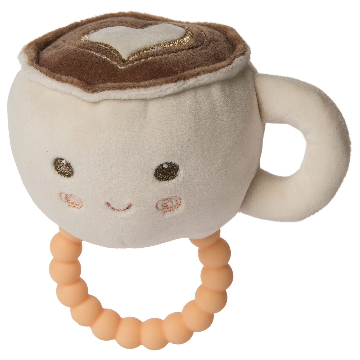 Mary Meyer Sweet Soothie Soft Baby Rattle With Teether Ring, Latte