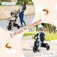 HONEY JOY Tricycle, 5-in-1 Baby Trike Stroller w/Adjustable Push Handle & Canopy, Reversible Seat, EVA Wheels Cup Holder & Stora