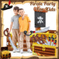 Cunhill 14 Pcs Pirate Party Set Birthday Pirate Party Decoration 1 Pc Funny Inflatable Pirate Ship Drink Cooler 1Pc Blow up Treasure Chest 12 Pcs Kid decorative replica blade for Supplies Beverage Serving Container Pool