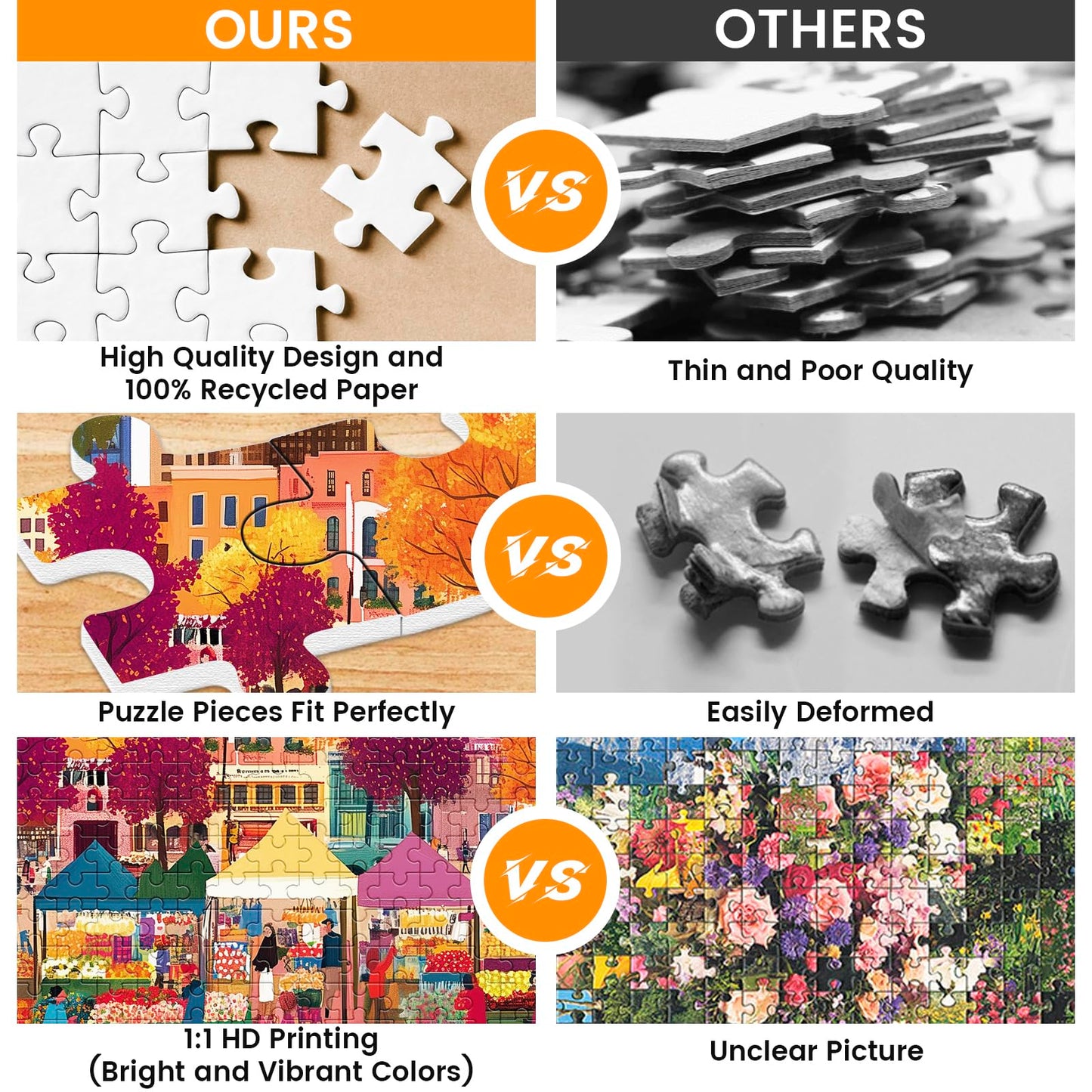 500 Pieces Puzzle For Adults-Beautiful Autumn Market Puzzle For Adults Children Elderly-Recycled Paper Jigsaw Puzzle 500 Piece-G