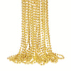 YAXINRUI 33 Inch 7 mm Metallic Gold Bead Necklaces, 15pcs Mardi Gras Beads Bulk Round Beaded Necklaces Costume Necklace for Mard