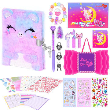 Prinbarbee Axolotl Diary With Lock For Girls,Kids Journal Travel Notebook For Writing, Cute Secret Diary With Multicolored Pen, 