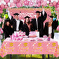 Graduation Tablecloth Party Decorations 2024,3 Pack Pink Large Size 54''X108'' Congrats Grad Disposable Rectangle Table Covers P