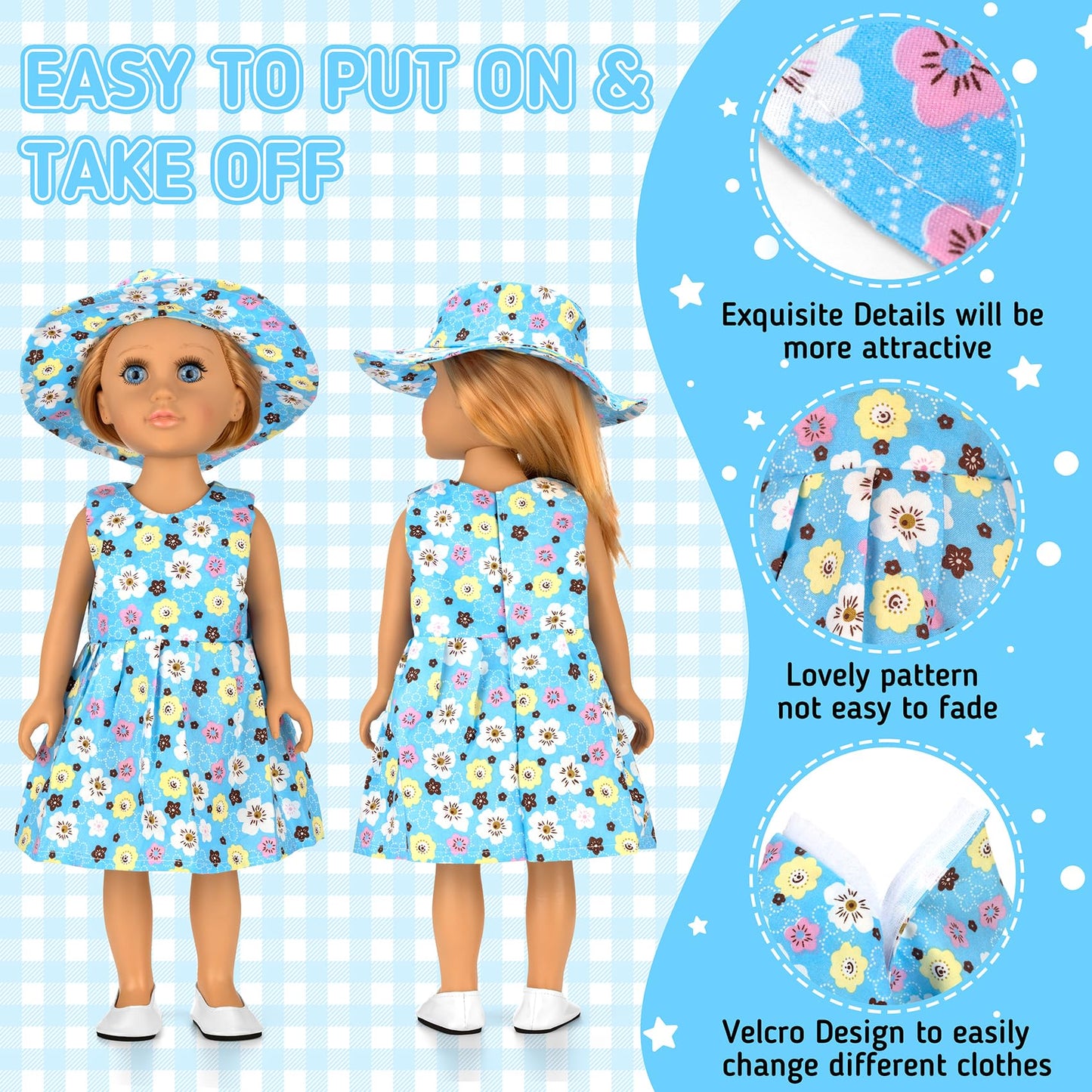 Zecckige 18 Inch Doll Clothes And Accessories For American 18 Inch Dolls Girl Clothing Gift, 18Pcs Complete Set Clothing With Ou