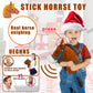 Stick horse, Hobby horse on a stick for kids ages 4-12 adjustable 30-52'' with Illuminated Silent Wheels Comfortable sponge wrap