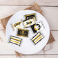 Black and Yellow Class of Senior 2025 Graduation Party Miniature Candy Bar Wrapper,Congrats Grad Stickers Graduation Candy Stick