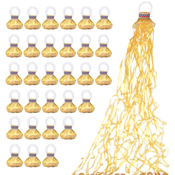 Confetti Poppers, 30Pack Plastic No Mess Streamers, Party Poppers for Birthday,Wedding,Celebrations,Graduation Party (Gold, 30 P