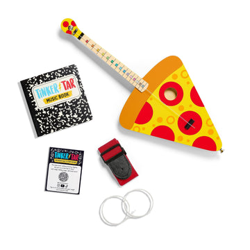 Tinkertar - Pizza Guitar - The Easiest Way To Start And Learn Guitar - 1 Stringed Toy Instrument For Kids Perfect Intro To Music