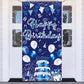 Gya 3X6Ft Blue Silver Birthday Door Banner Navy Blue Glitter Sequin Happy Birthday Background Cake Balloons Gifts Backdrops Kids