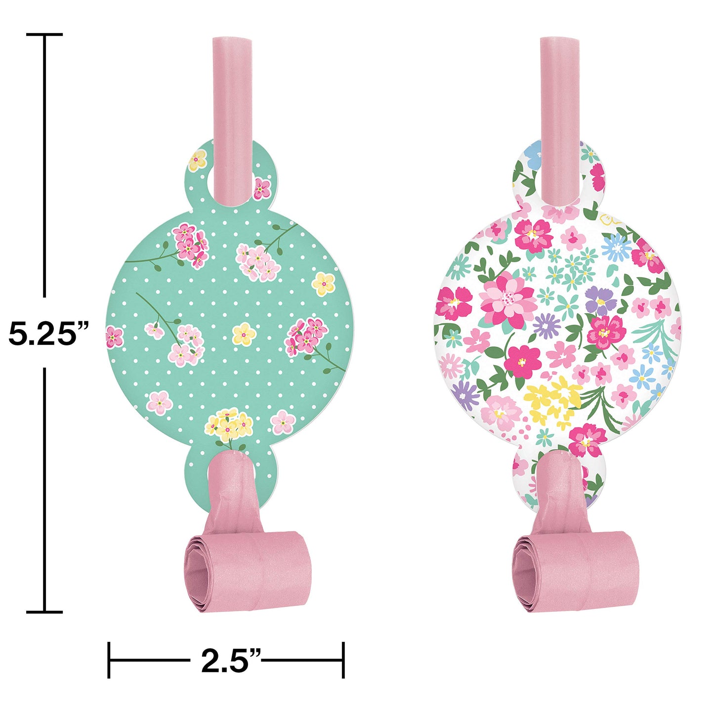 Floral Tea Party Party Blowers, 8 Ct