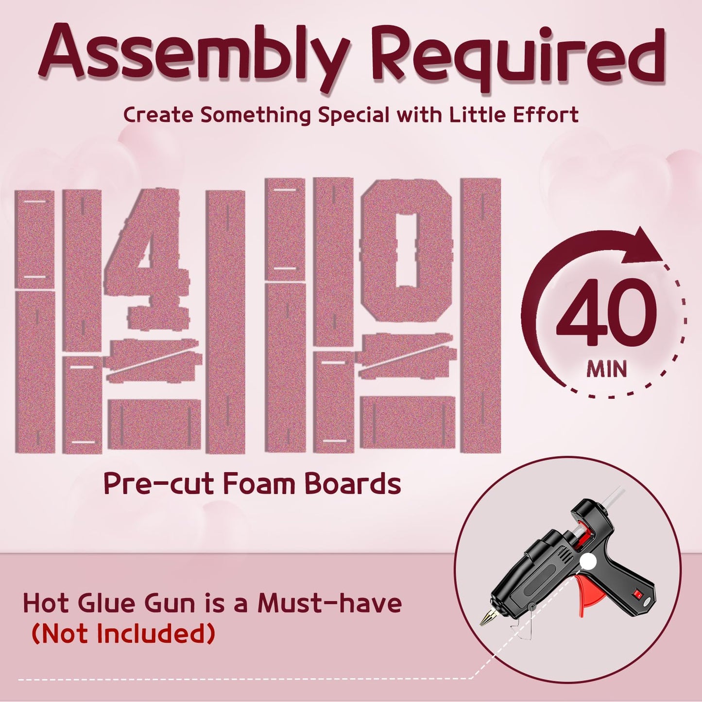 Imprsv Marquee Numbers Pink 40Th-Birthday Decorations: Large 3Ft Light Up Number Rose Gold 40 Birthday Decoration For Women Men