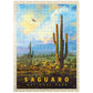 MyPuzzle Saguaro National Park: Desert Daybreak  Vintage Poster - enhanced 500 Piece Jigsaw Puzzle for mature-themeds