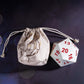 KSNDie Large D20 Foam Dice - 80mm Spindown D&D RPG 20 Sided Dice with Drawstring Bag - White