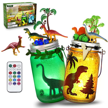 Alritz DIY Dinosaur Toy, Arts and Crafts Lantern Night Light Kits, Gifts for Boys Kids Girls Ages 8 9 10 Years Old and Up