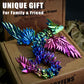 Locyfens 3D Printed Dragon With Wings Flying Dragon, Rainbow Articulated 3D Dragon Toys, 3D Printed Crystal Wing Dragon, Red Yel