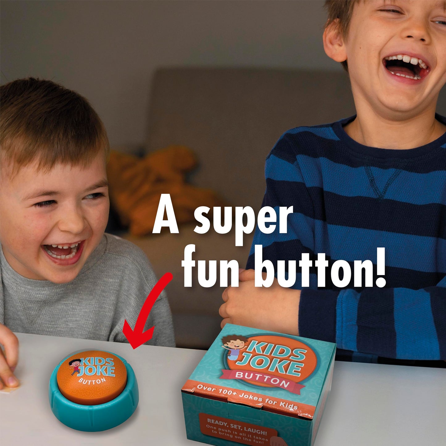 Charlie's Treasures Kids Joke Talking Button - 100+ Family-Friendly Jokes, Fun Plastic Prank Gift for Children