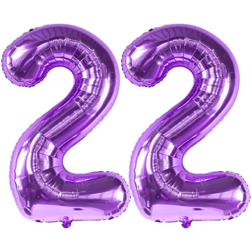 Katchon, Purple 22 Balloon Number - Big, 40 Inch | 22 Birthday Decorations For Women | 22 Balloons, 22Nd Birthday Decorations For Women | 22 Birthday Balloons, 22 Year Old Balloon | 22 Number Balloons