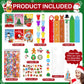 Zhanmai 350 Pcs Christmas School Stationery Gift Set for Kids Xmas Stationery Set for Stocking Stuffers 30 Pack with Notebook Pe